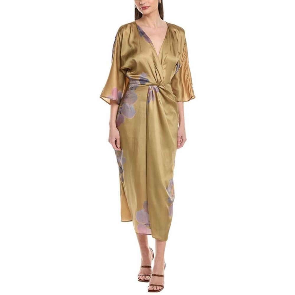 To My Lovers Womens  Midi Dress, Gold